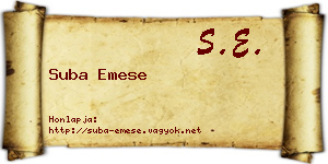 Suba Emese névjegykártya
