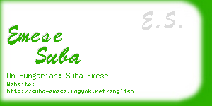 emese suba business card